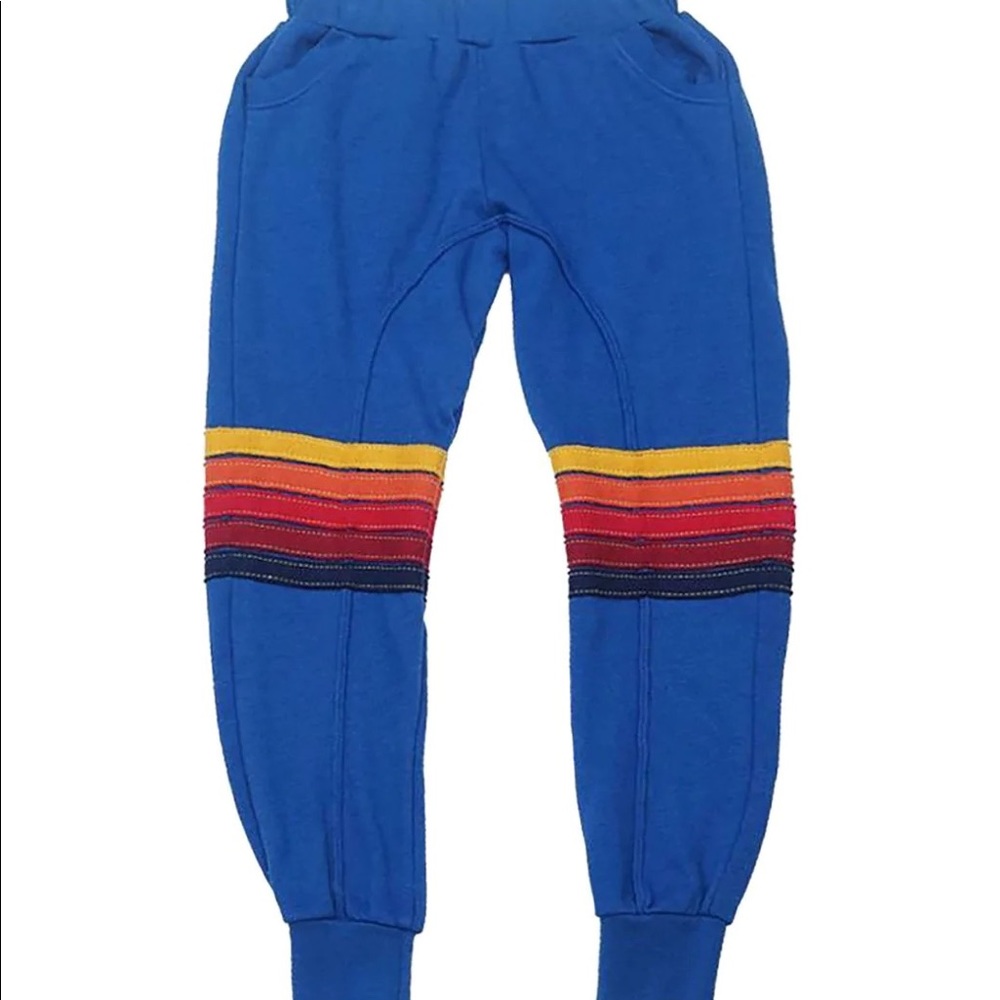 Aviator Nation 5 stripe moto sweatpants sz 14